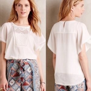 Meadow Rue Anele Blouse Cream Size S